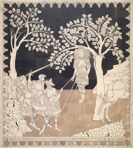 De dood van Absalom, studie van de vloer van de kathedraal van Siena, c.1870 door Leopoldo Maccari